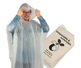 Compostable rain poncho Fleurus